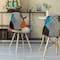 Fabulaxe Modern Fabric Patchwork Chair w/Wooden Legs for Kitchen, Dining Room, Entryway, Living Room, PK 4 QI004328.4 - alternate 4